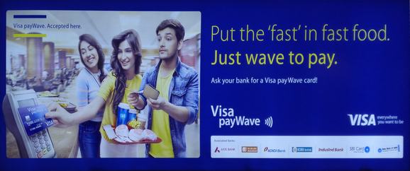 Póster de marketing NFC VISA Pay Wave Pament Anuncio fuera de la aplicación