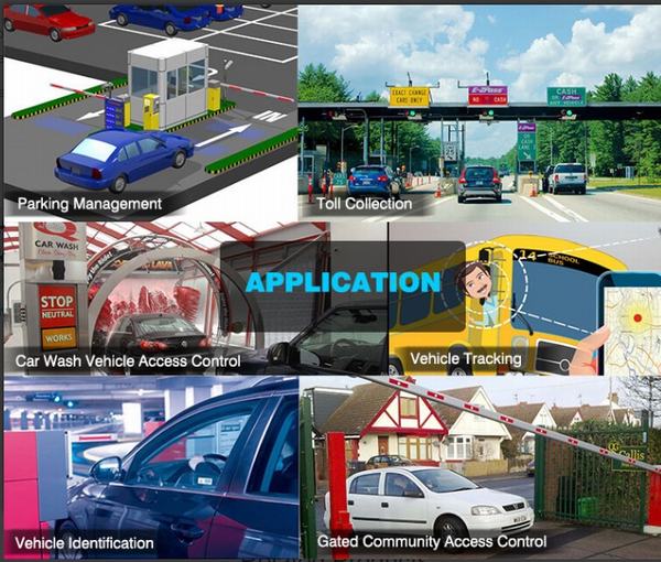 控制存取vehículos Aplicación RFID Solución de sistema de pago ETC de estacionamiento